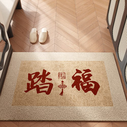 Entrance Door Mat, Year of the Horse Housewarming Door Mat, Household Wire Loop Foot Mat, Doorway Entry Mat, Stain-Resistant New Year Outdoor Carpet
