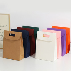 Flip-Top Paper Bag, Solid Color Gift Bag, Envelope Bag, Holiday Return Gift, Birthday Gift Bag, Candy Business Tote Paper Bag