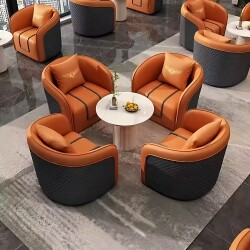 High-End Negotiation Sofa, Sales Office Reception Table and Chair Set, Hotel Lobby, 4S Store Reception Area, Single Booth Sofa