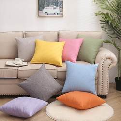 Solid Color Linen Pillow, Nordic Style Simple Plain Pillowcase with Insert, Car Cushion, Headboard Backrest, Sofa Lumbar Pillow