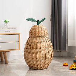 Scandinavian ins Handmade Cartoon Cute Rattan Woven Sydney Storage Basket Dirty Clothes Basket Toy Storage Basket Decorative Basket