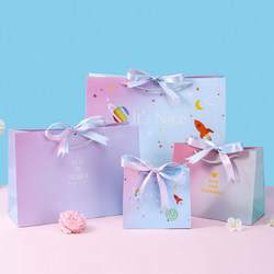Gift Bag with a High-End Feel, Birthday Cartoon Tote Bag, Teacher's Day Student Gift Bag, Clothing Packaging Paper Bag ins