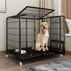 Dog Cage for Large and Medium-Sized Dogs, Gift, Indoor with Separate Toilet, Reinforced Pet Cage, Golden Retriever, Labrador, Household Dog Cage