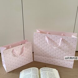 Ins Pink Dot Gift Bag, Souvenir Packaging, High-End Gift Packaging, Clothing Shopping Tote Paper Bag