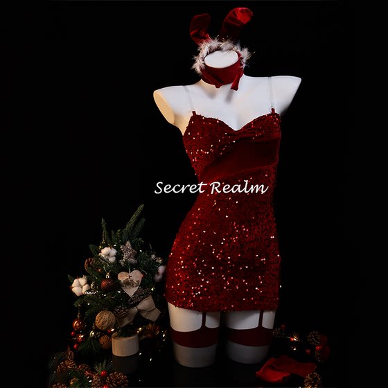 秘境「礼物精灵」圣诞节cos制服兔女郎性感睡裙女仆纯欲内衣qqny