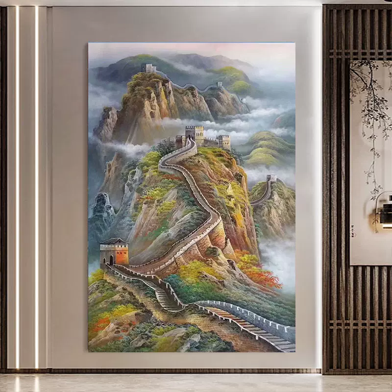 レトロ 万里の長城 風景画 油彩画 油絵 アート 絵画 額縁 額装 インテリア レトロ 万里の長城 風景画 油彩画 油絵 アート 絵画 額縁 額装