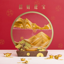 Horse Deer Fortune-Attracting Quicksand Painting, Wealth-Gathering and Prosperity-Enhancing Ornament, Decoration for Living Room, Prosperous Home, Office, Opening Gift