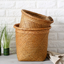 Wicker-Style Woven Flower Pot Cover, Trash Can, Wastepaper Basket, Flower Arrangement Basket, Scroll Basket, Calligraphy Storage Basket