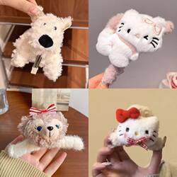Cute Kitty Plush Hair Clip Autumn/Winter 2025 New Style Girl Doll High Elasticity Hair Tie Hair Claw Shark Ins Style