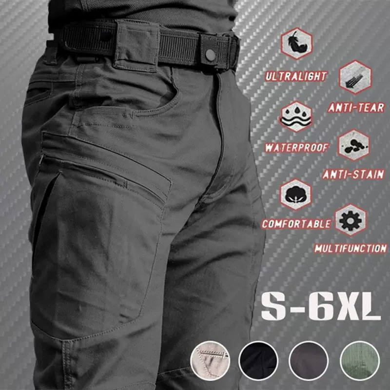 2023 Outdoor Waterproof Tactical Cargo Pants Men Breathable-Taobao