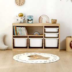 Toy Storage Cabinet, Living Room Wall-Mounted Bookshelf, Picture Book Organizer, Baby Solid Wood Toy Cabinet, Children's Storage Cabinet