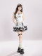 HTYM American retro lace spliced ​​cake skirt for women in summer new high-waisted slimming A-line skirt strap pendant