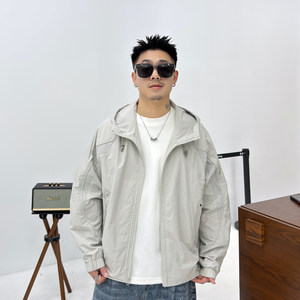 
2026 Spring and Summer New Jacket Simple Casual Style Hooded Jacket Couple Style Loose Versatile Solid Color Splicing Top