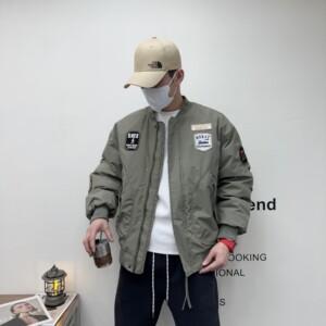 
2026 Autumn and Winter New American Casual Couple Jacket Embroidered Badge Label Baseball Uniform Versatile Splicing Cotton Jacket