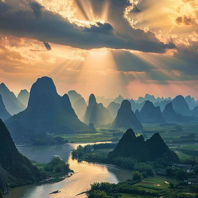 8人团龙胜温泉住四钻含机票直飞广西桂林旅游漓江阳朔遇龙河6日游