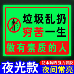 No Littering Warning Sign, Luminous No Littering Sign, a Lifetime of Poverty Sign, Please Do Not Litter, No Littering Prohibited Warning Sign, Do Not Litter Here Sign