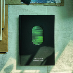 Original Hollow-Out Black A5 Notebook with Blank Horizontal Lines, High Aesthetic Value, Can Be Spread Flat