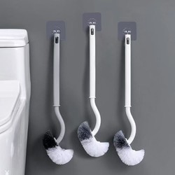 S-shaped bathroom toilet brush