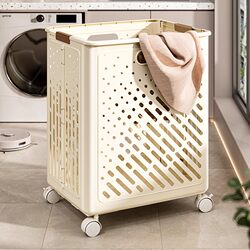 Foldable Dirty Laundry Basket for Home Use, Stylish Laundry Hamper with Large Capacity for Dormitory, Bathroom, and Restroom