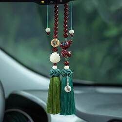 Rosewood Deer Car Pendant, Interior Hanging Ornament, Unisex Bodhi Root Handmade Creative Peace Charm