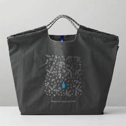 Japanese Peerex Ball Chain Embroidery Blue Bottle Eco-Friendly Bag Canvas Bag Shopping Bag Large Capacity Commuter Bag