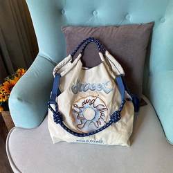 Japanese Genuine Ball Chain New Product Donut Embroidery Shopping Bag Large Capacity Nylon Eco-Friendly Bag Shoulder Bag