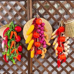 Simulated Fruit and Vegetable Skewer Model Hanging Decoration Garlic Corn Pepper Farmhouse Courtyard Restaurant Decoration Photography Props