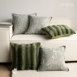 Italian-Style Light Luxury Throw Pillow ins Decorative Pillows for Living Room Sofa Plush Pillowcase Headboard Backrest Model Room Decoration