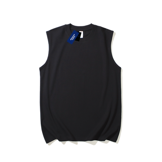 Buy one get one get two pieces summer pure cotton solid color T-shirt vest men's sports fitness vest sleeveless T-shirt top
