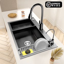 Kitchen Sink Large Single Bowl 304 Stainless Steel Undermount Sink Household Thickened Dishwashing Sink