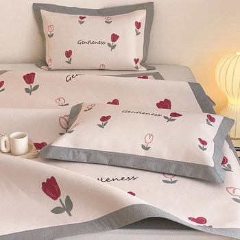 
Category A maternal and infant grade summer small fresh ice silk mat three-piece set air-conditioned soft mat bed sheet washable and foldable