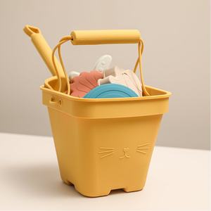 
Silicone children's beach bucket set thickened beach toy shovel baby beach play sand digging tool foldable