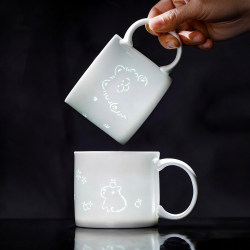 Jingdezhen Ceramic Creative Cup Exquisite Porcelain Water Cup Household Mug Couple Cup Office Coffee Cup Gift
