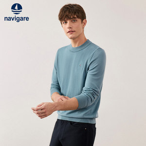 
[Pure Wool] Navigare Italian sailing leisure pullover sweater men's winter round neck knitted base shirt