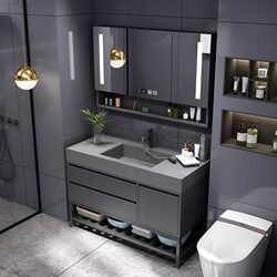 Bathroom Cabinet Set Modern Smart Light Luxury Bathroom Vanity Sink Washbasin Wall-Mounted Mirror Cabinet Set