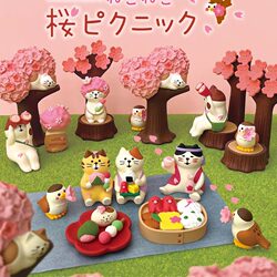 2026 Flower Viewing Zakka Japanese Style Cat Cherry Blossom Tree Blind Box ins Figurine DIY Resin Crafts Trendy Toy Decoration