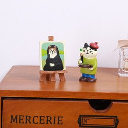 Japanese Zakka Cat Shiba Inu Painter ins Style Girly Healing Office Desk Decoration Small Ornament Gift