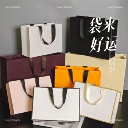 High-End Clothing Store Shopping Bags Can Be Printed with Logos, White Cardboard Bags Without Waistline Markings, Cosmetic Shopping Bags, Business Gift Bags