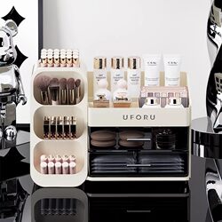 Cosmetics Storage Box, Desktop High-End Dressing Table, Lipstick and Eyebrow Pencil Organizer, Large-Capacity Skin Care Product Storage Rack