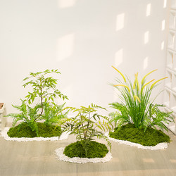 Artificial Plant Moss Landscaping Traveler's Banana Palm Bonsai Indoor Flower Trough under Stairs Window Fake Greenery