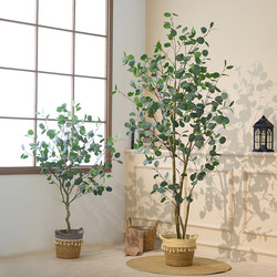 Artificial Green Plants, Eucalyptus Leaves, Money Leaves, Fake Flowers, Large Plant Ornaments, Floor-Standing Fake Trees, Decorative Potted Plants, Nordic Biomimetic