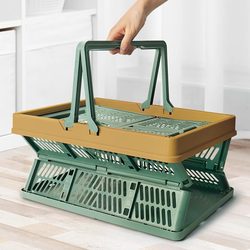 Foldable Picnic Basket, Grocery Basket, Portable Basket, Spring Outing Basket, Car Storage Basket, Supermarket Basket, Shopping Basket