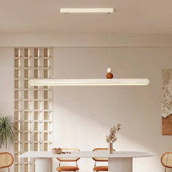 Vintage Restaurant Chandelier, Eye-Protecting French Cream Style Minimalist Dining Table Lighting, Retro Bar Counter Linear Chandelier