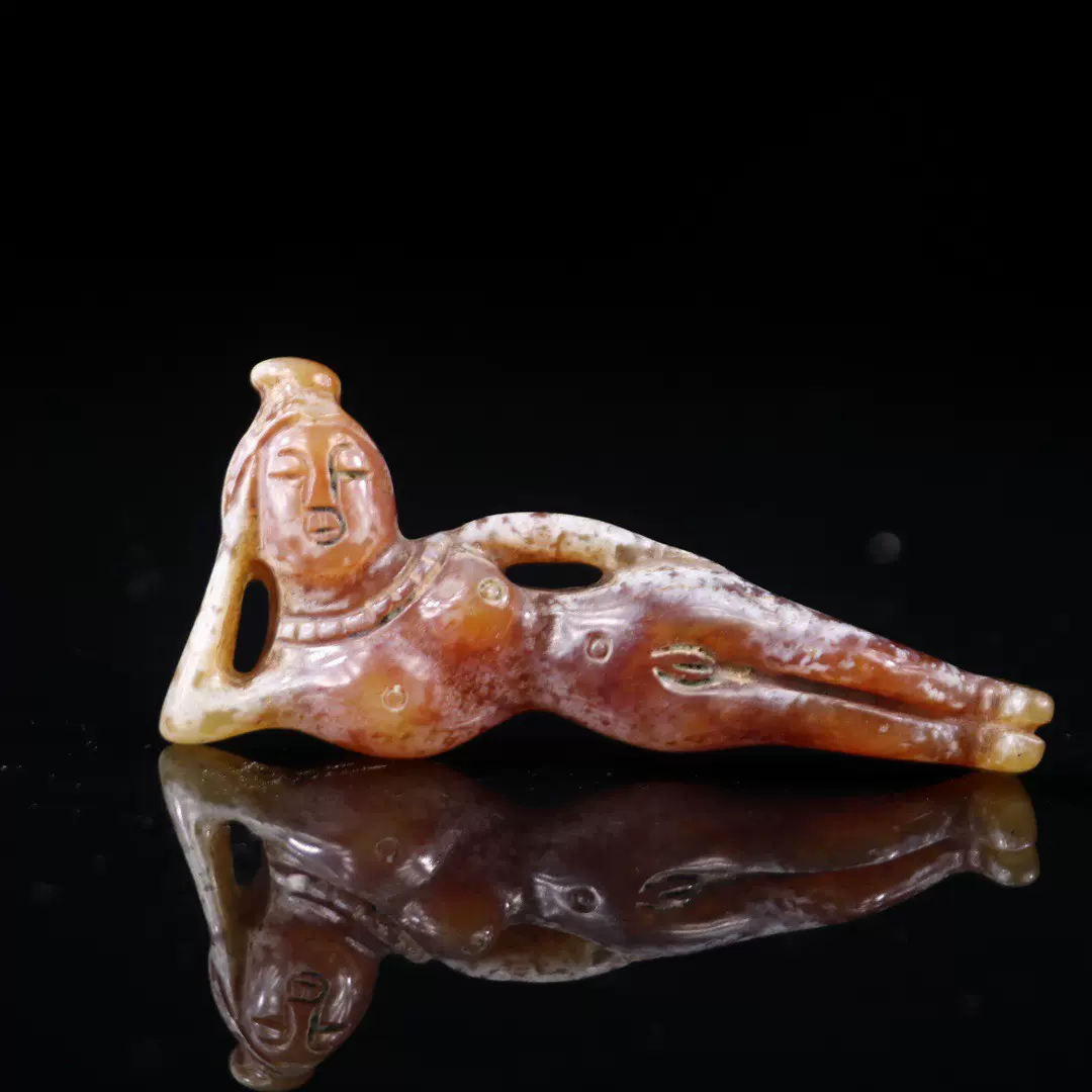 古玩舞人和田玉翁仲老玉和田玉高古玉古董收藏贵人八刀蝉战汉吊坠