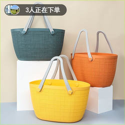 Multifunctional Portable Plastic Basket for Home Use, Grocery Shopping, Outdoor Picking, and Picnics, Large Size
