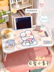 Foldable Bed Desk for Students, Dormitory Essential, Laptop Table, Lazy Person's Desk, Children's Writing and Study Small Desk