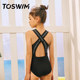 Recommended by Swimming Glasses! TOSWIM Children's Swimming Suits for Medium and Large Children and Girls Professional One-piece Triangle Sun Protection Training Swimming