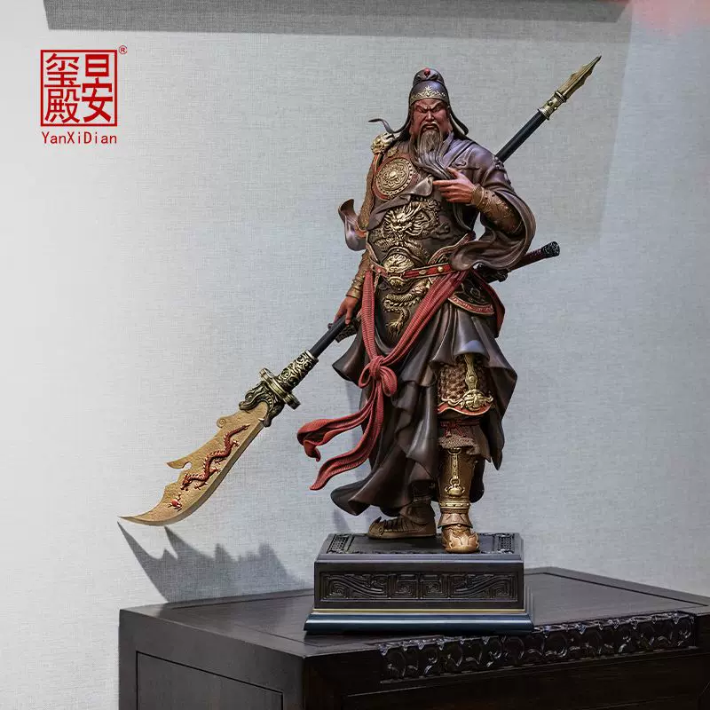 關公武将像 高約48cm 中国 装飾 歴史