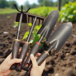 Gardening Tools Set for Home Use: Small Flower Planting Shovel, Iron Shovel, Flower Trowel, Hoe for Planting and Digging, Thickened, Rust-Proof with Spray Coating