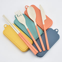 Foldable Retractable Chopsticks and Spoon Set, Travel Portable, Student and Office Worker Tableware, Knife and Fork with Storage Box